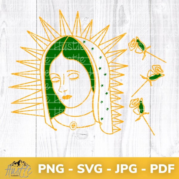 Virgencita PNG, Svg, JPG, PDF, Virgencita Line Art, Virgen De Guadalupe, Vigen Maria