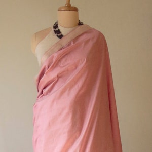 Soft Peach Colour Handloom Mulberry Silk Saree from Assam , India