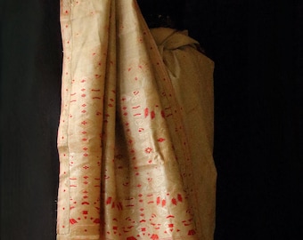 Handloom Traditional Design Muga Silk Saree from Assam , India