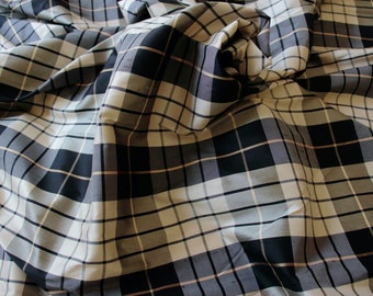 Dupion Silk  check fabric / yardage , width -