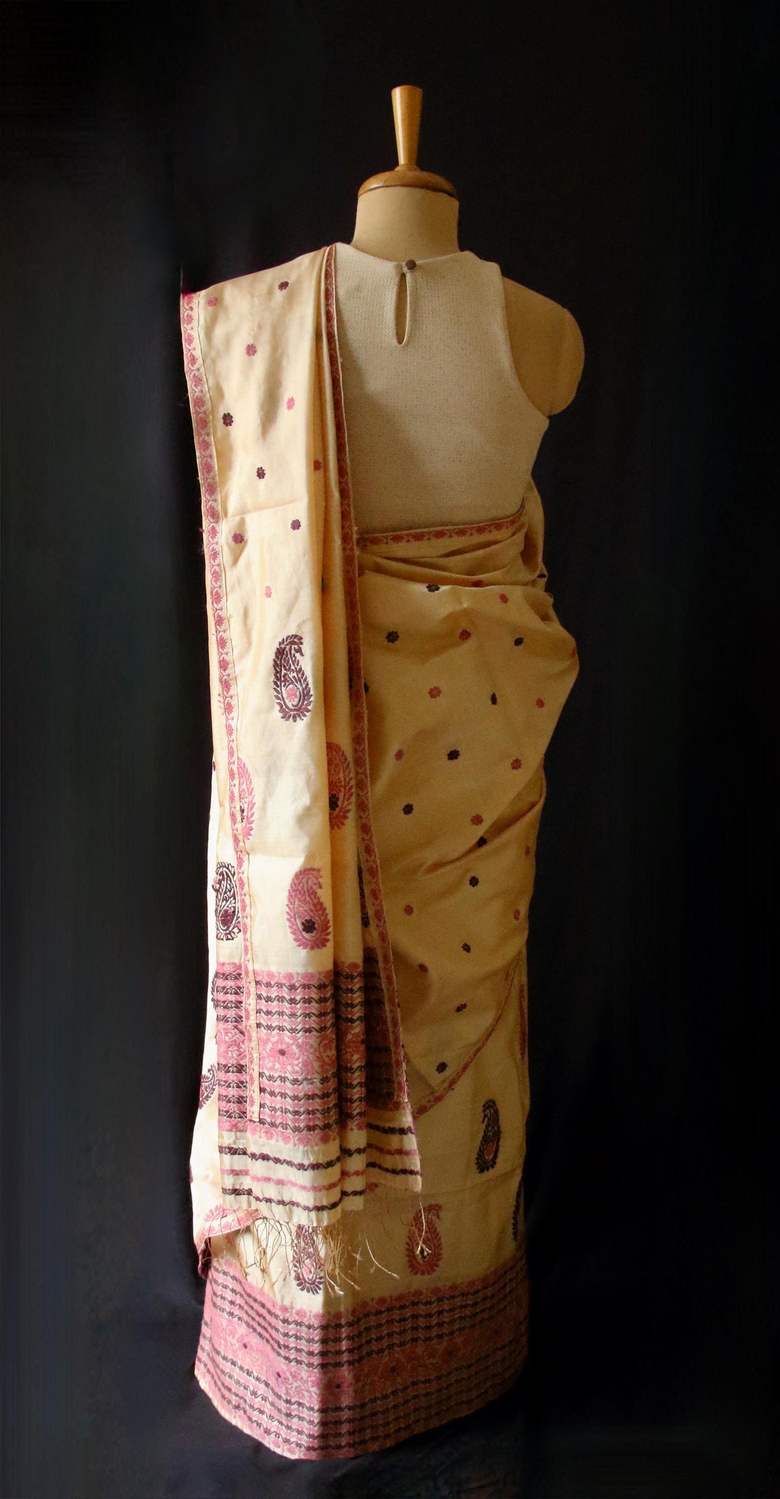 white christmas dresses Nilabja Assamese Cotton Dress Coord Set – Quirky Kanya Brass Jewelry