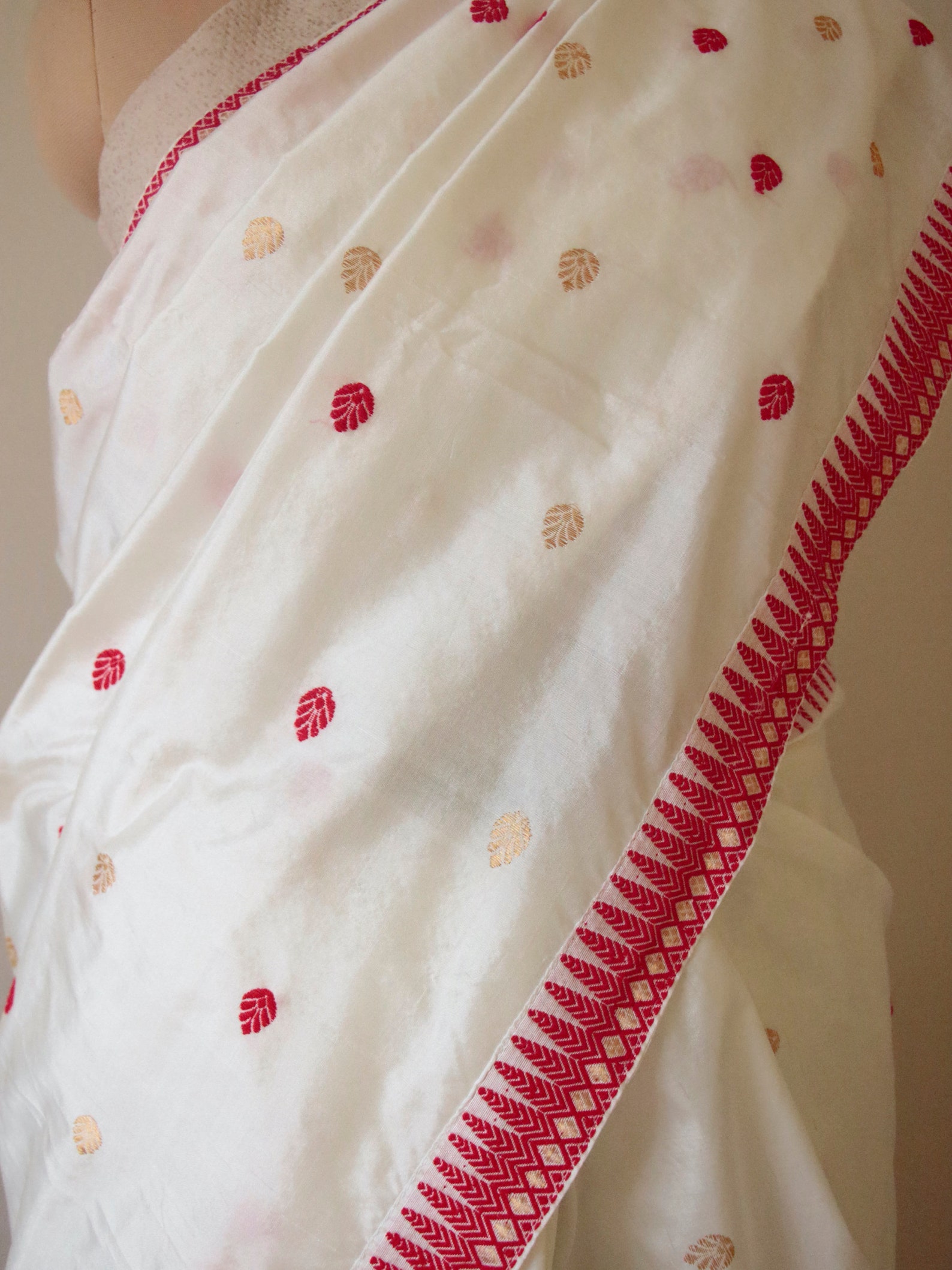 Moonlit Rose Mulberry Silk Sari