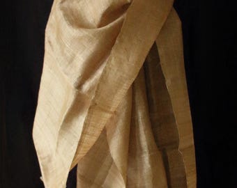 Hundred Percent Handwoven Muga Silk / Golden Silk Stole , Wrap  from Assam, India