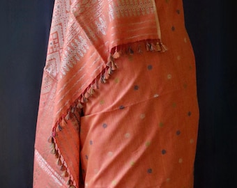Natural Dyed Handloom Eri Silk  Sari from Assam , India