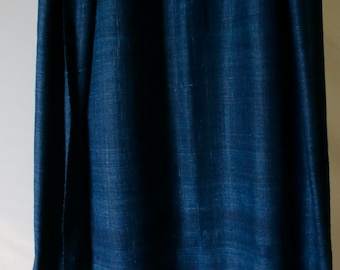 Indigo Handwoven Eri Silk Fabric - 40&quot; Width / Natural Assam Indigo Dyed