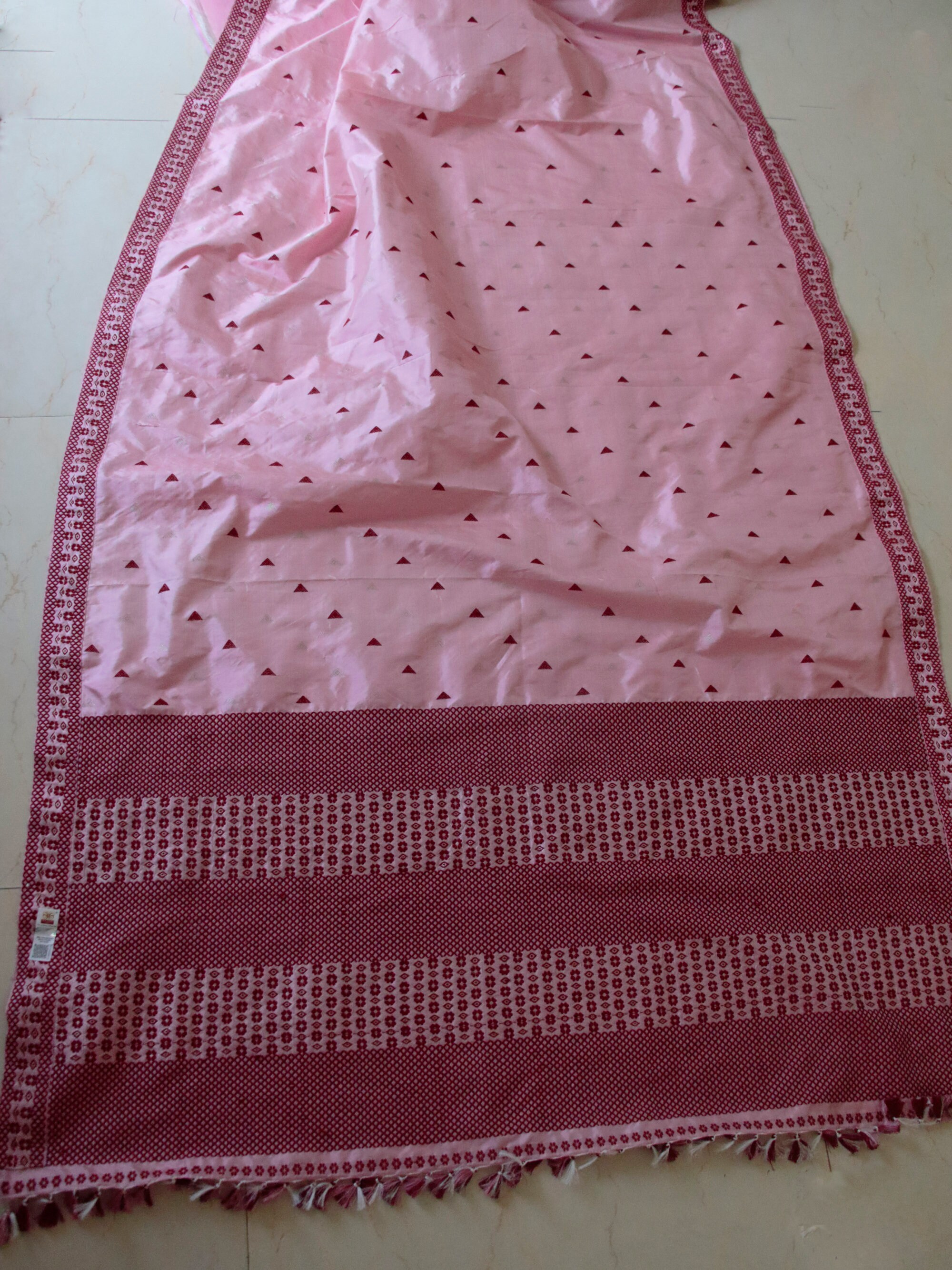 Rose Haze Mulberry Silk Sari