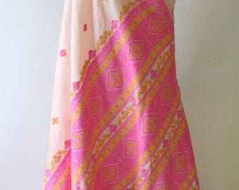Soft Pink Peach  Colour Handloom Silk Saree from Assam , India