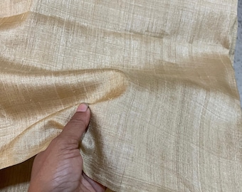 Hundred Percent Muga Silk Fabric by Yard - 37&quot; Width from Assam , India