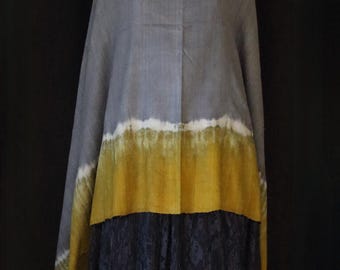 Tie & dye Handwoven Natural Dyed Eri Silk Throw / Shawl from Assam