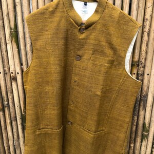 Handgjord Eri Silk Nehru-jacka: Kinesisk krage för män bild 8