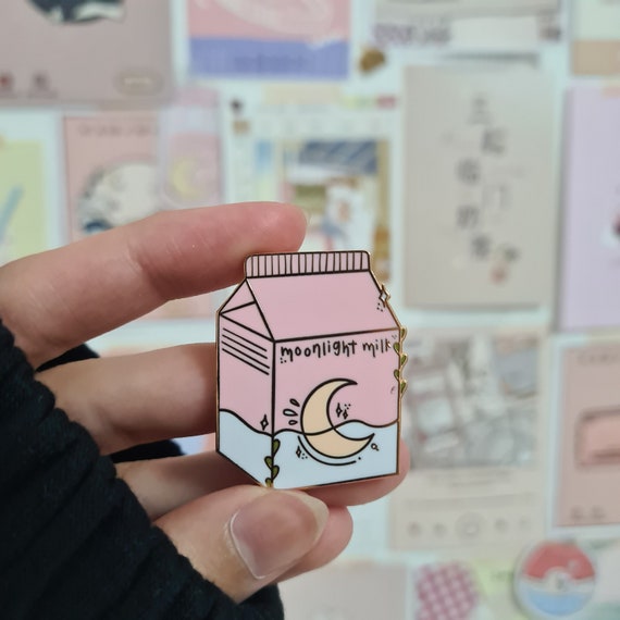 Milk Carton Enamel Pin Hard Enamel Pin, Rose Gold Pin, Music Pin