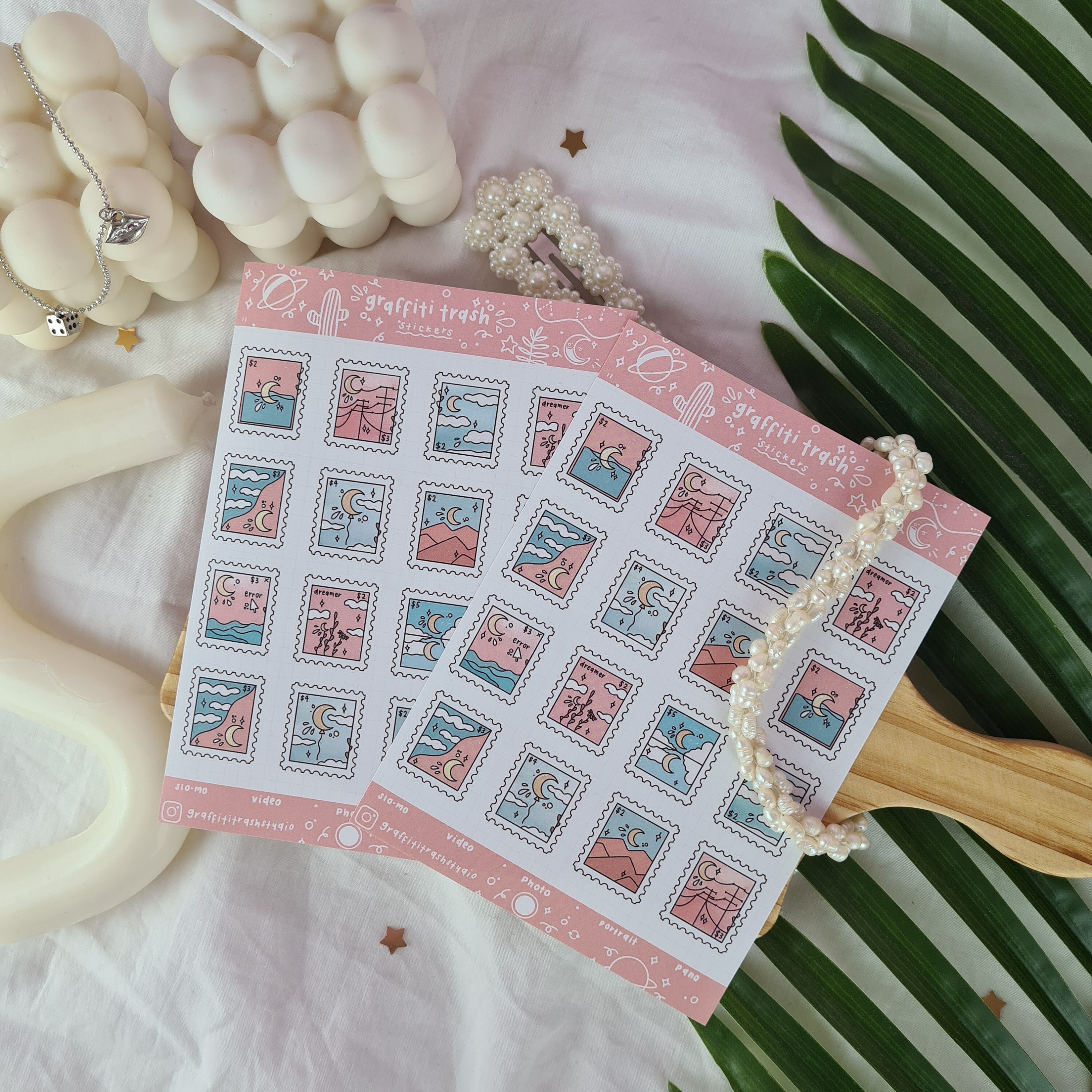 intergalactic stamps // sticker sheet