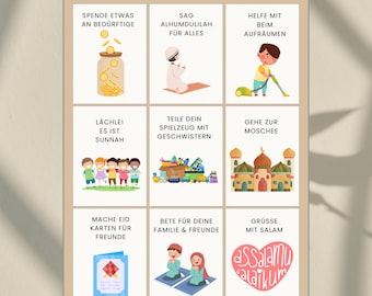 Ramadan Calendar for Children | Islamic Good Deeds Plan | Ramadan Activities & Learning Game for Muslim Families | PDF Download