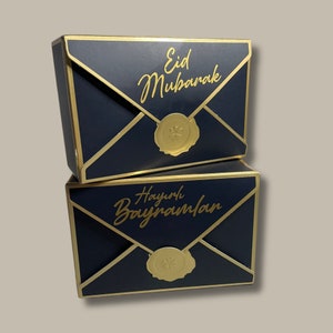 Geschenkbox Schwarz Personalisert | Eid Mubarak | Geschenkbox Hayirli Bayramlar | Box schwarz gold | Eid ul Fitr | Eid al Adha | Ramazan