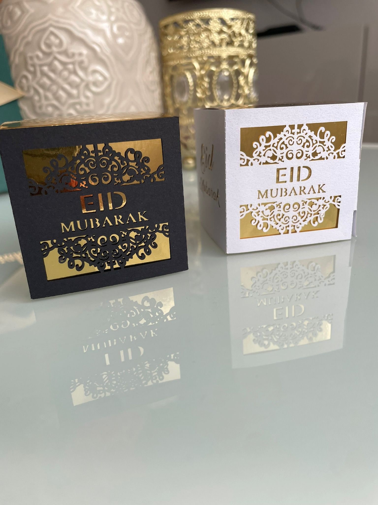 Personalisierte Name Eid Mubarak Geschenkbox mit Moschee, Eid und