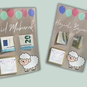 Karten für Opferfest | Eid al adha | Harclik Geschenkkarte für Kinder | Cocuklar hediyesi | Kurban Bayram Hediyeleri |  Harclik para kartisi