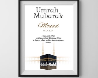 Personalized Umrah Poster | Umrah Mubarak | Ümre Hediyesi | Hajj Mubarak | personalized umrah poster | Islamic Wall Art | Muslim posters