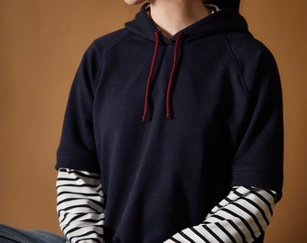 Human Navy Blue Hoodie with Stripes - ECLAIR