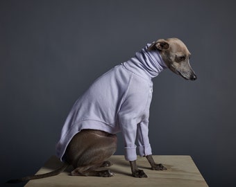 Italian Greyhound and Whippet Lilac Ribbed Turtleneck Sweater, Dog Clothes - BEVERLY