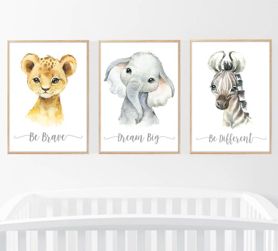 safari jungle animals nursery prints