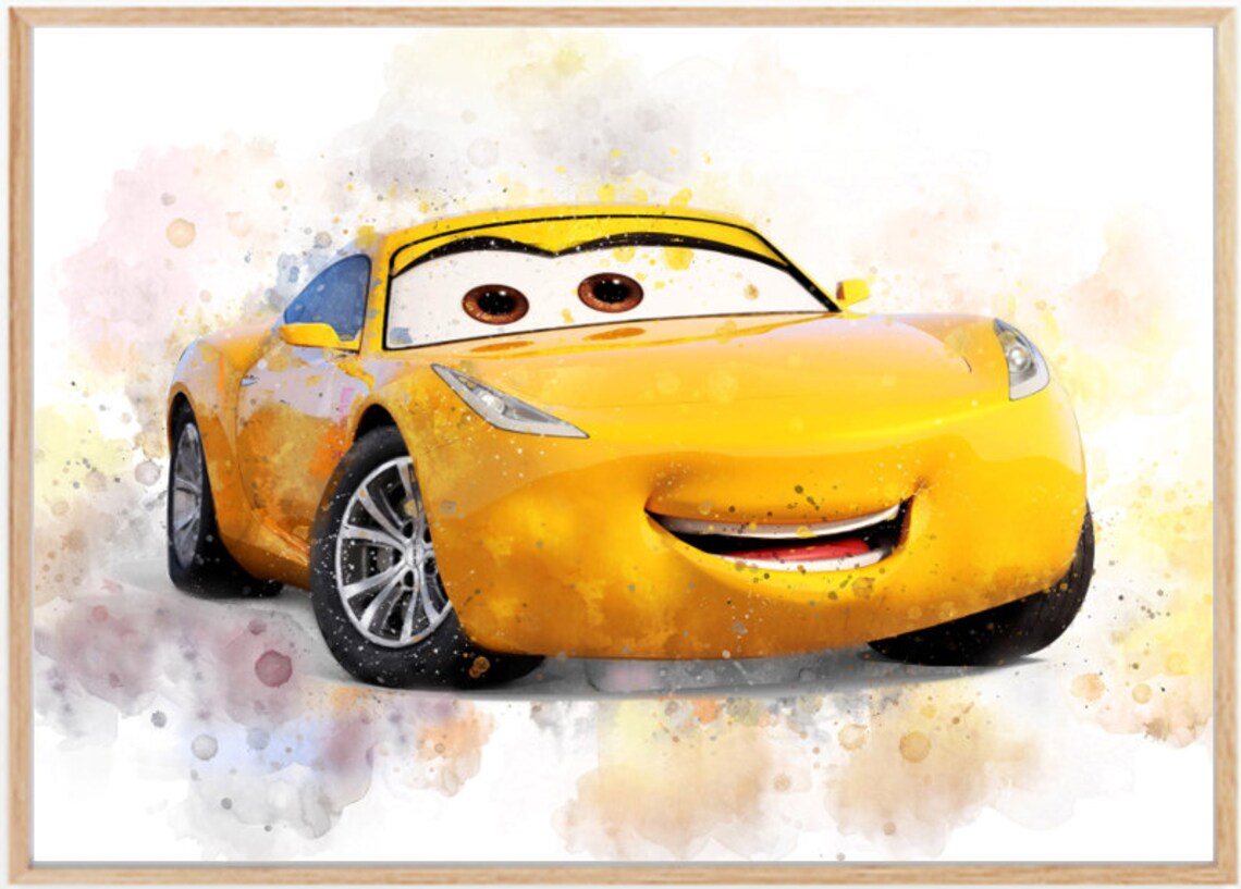 Disney Pixar Cars Watercolour Baby Nursery Print Set Wall Art Etsy