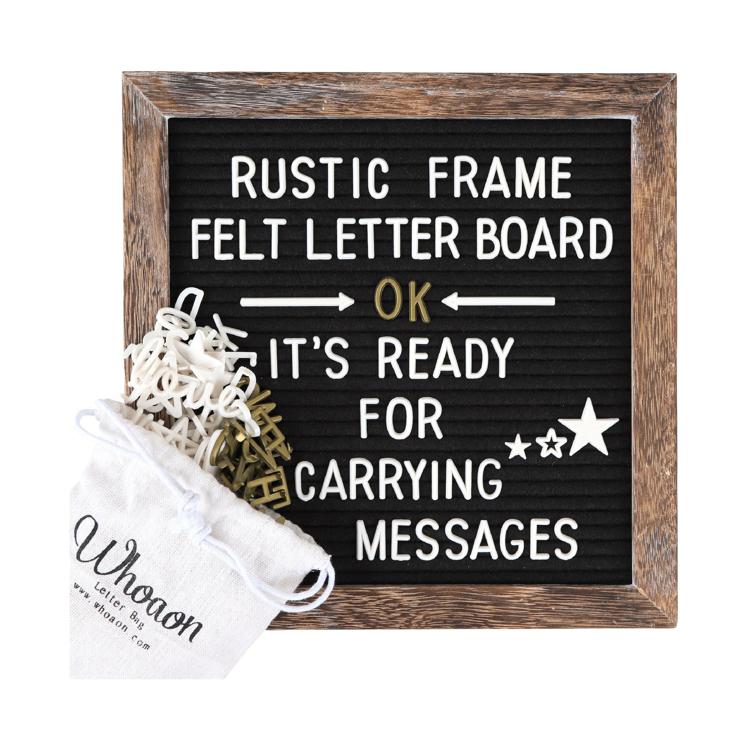 Letter Board, Felt Letter Board, 10x10 inches, Changeable Wooden Message  Board Sign, Wood Frame, Wall Mount, with Display Stand (White) by C Crystal  Lemon 