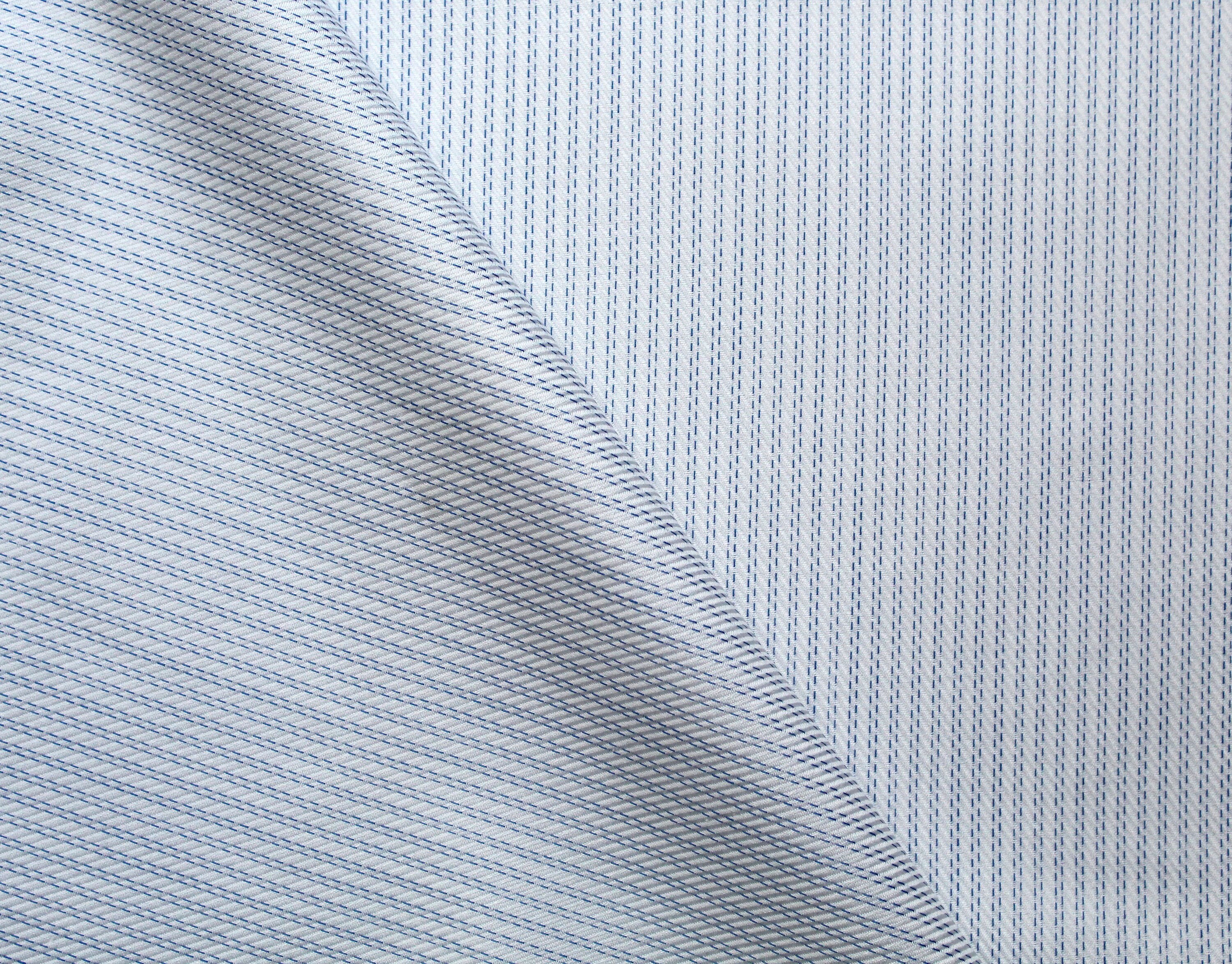 Vintage Cotton Shirts cotton, white-blue striped, by the meter, Vintage Look Art Deco, France