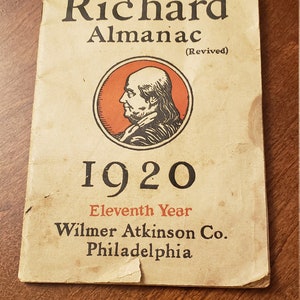 Poor Richard Almanac (revived) 1920 - Benjamin Franklin