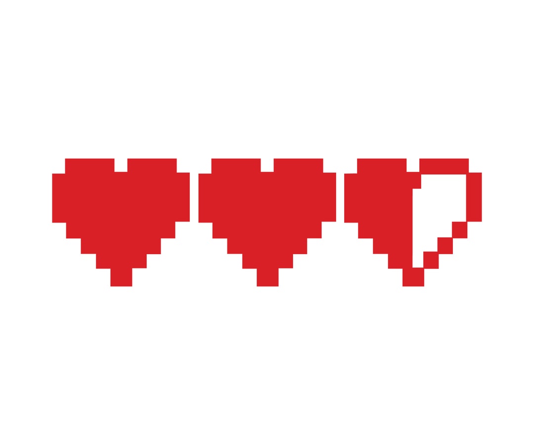 Legend of Zelda Link 8-bit Life Meter Hearts Vinyl Sticker - Etsy UK