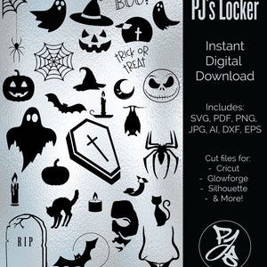 Halloween Clip Art: Spiders, Cats, Witch, Skellington (Digital Download)
