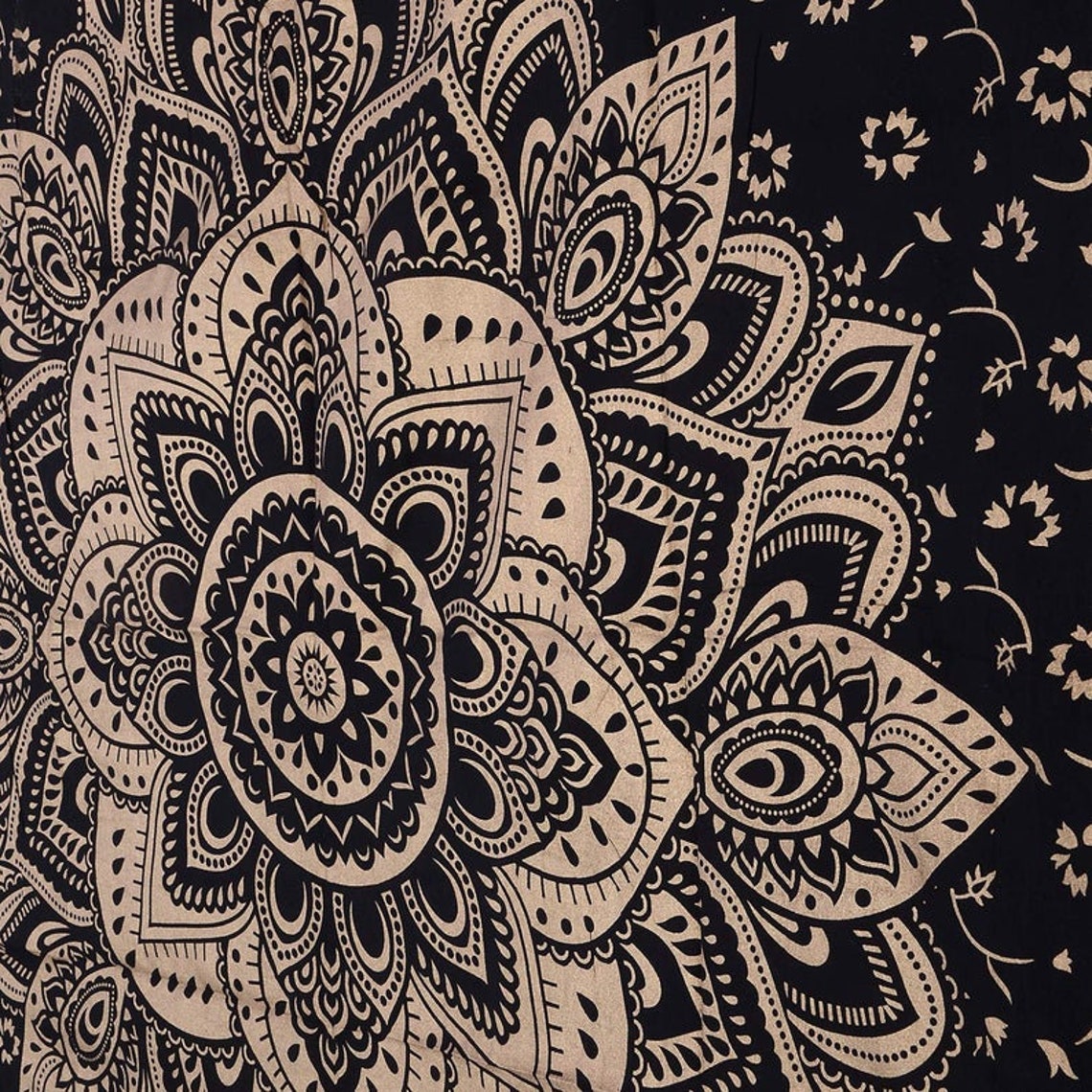 Golden Tapestry Wall Hanging Cotton Wall Tapestry Wall Etsy