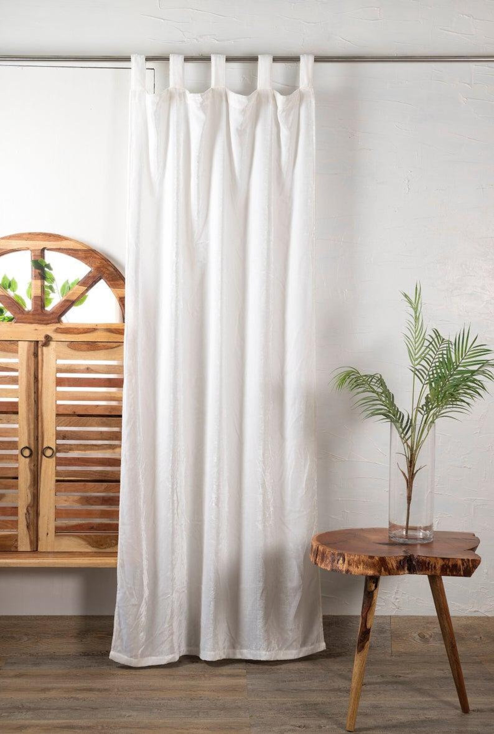 Luxury Velvet Curtain White Velvet Curtain Bohemian Boho Etsy UK