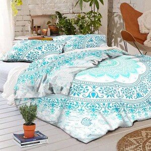 Bohemian Mandala Queen Size Ombre Mandala Duvet Cover With Pillowcases Queen Size Doona Cover Cotton Quilt Cover Ancient Mandala Duvet Cover