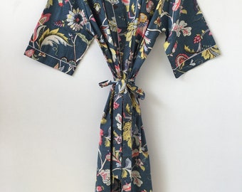 Bridesmaid Kimono Robe, Indian Soft Cotton Kimono, Japanese kimono, Beach Cover Up, Nightwear Dress, Bridesmaid Gown