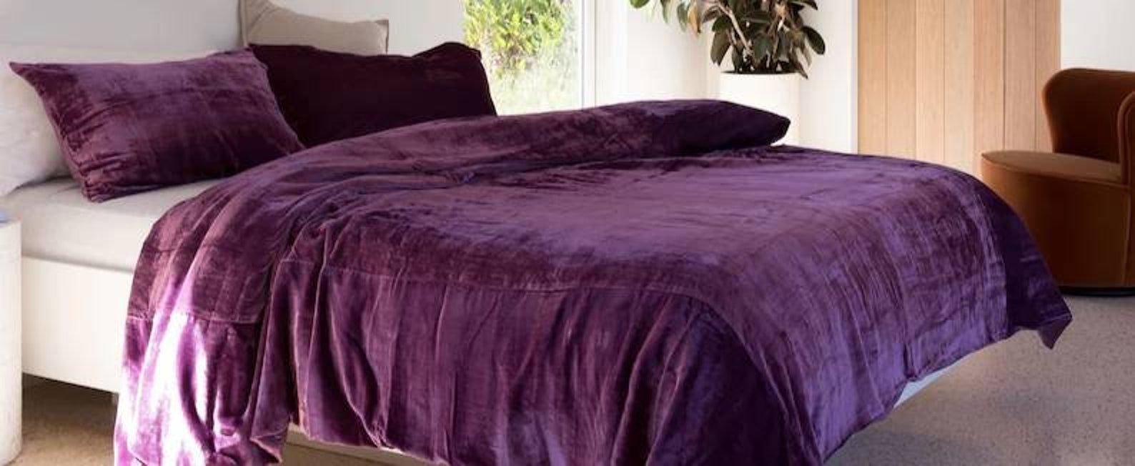 Pieces Set Luxe Purple Velvet Duvet Cover Boho Bedding UO Etsy