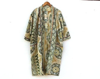 EXPRESS DELIVERY- Cotton kimono Robes, Suzani print Kimono, Soft and comfortable Bath robes, wrap dress, House Coat Robe
