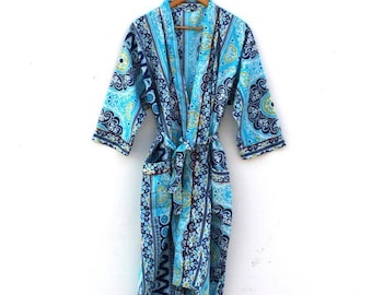 EXPRESS DELIVERY- Cotton kimono Robes, Suzani print Kimono, Soft and comfortable Bath robes, wrap dress, House Coat Robe