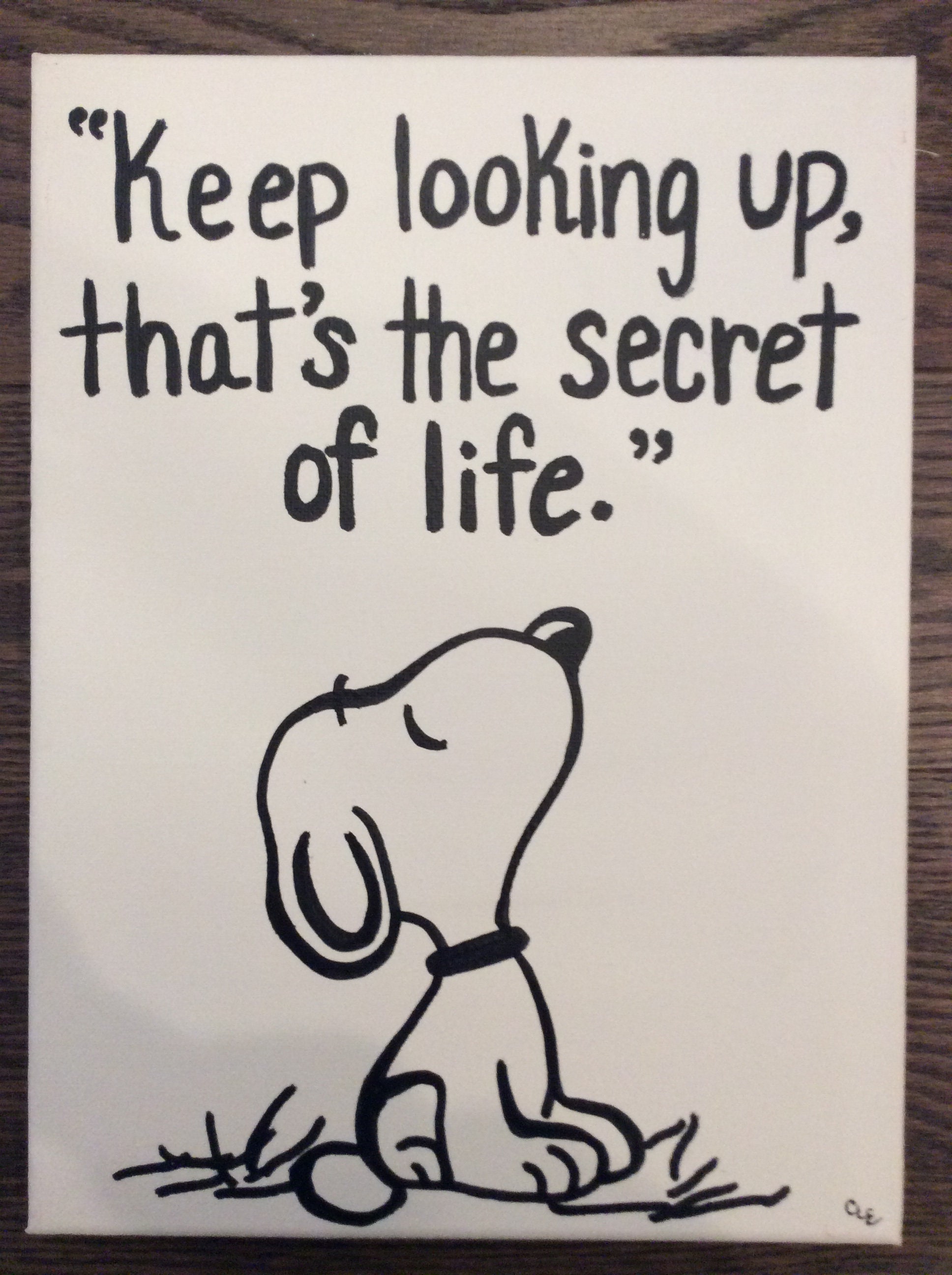Keep Looking Up Snoopy Canvas Painting Etsy