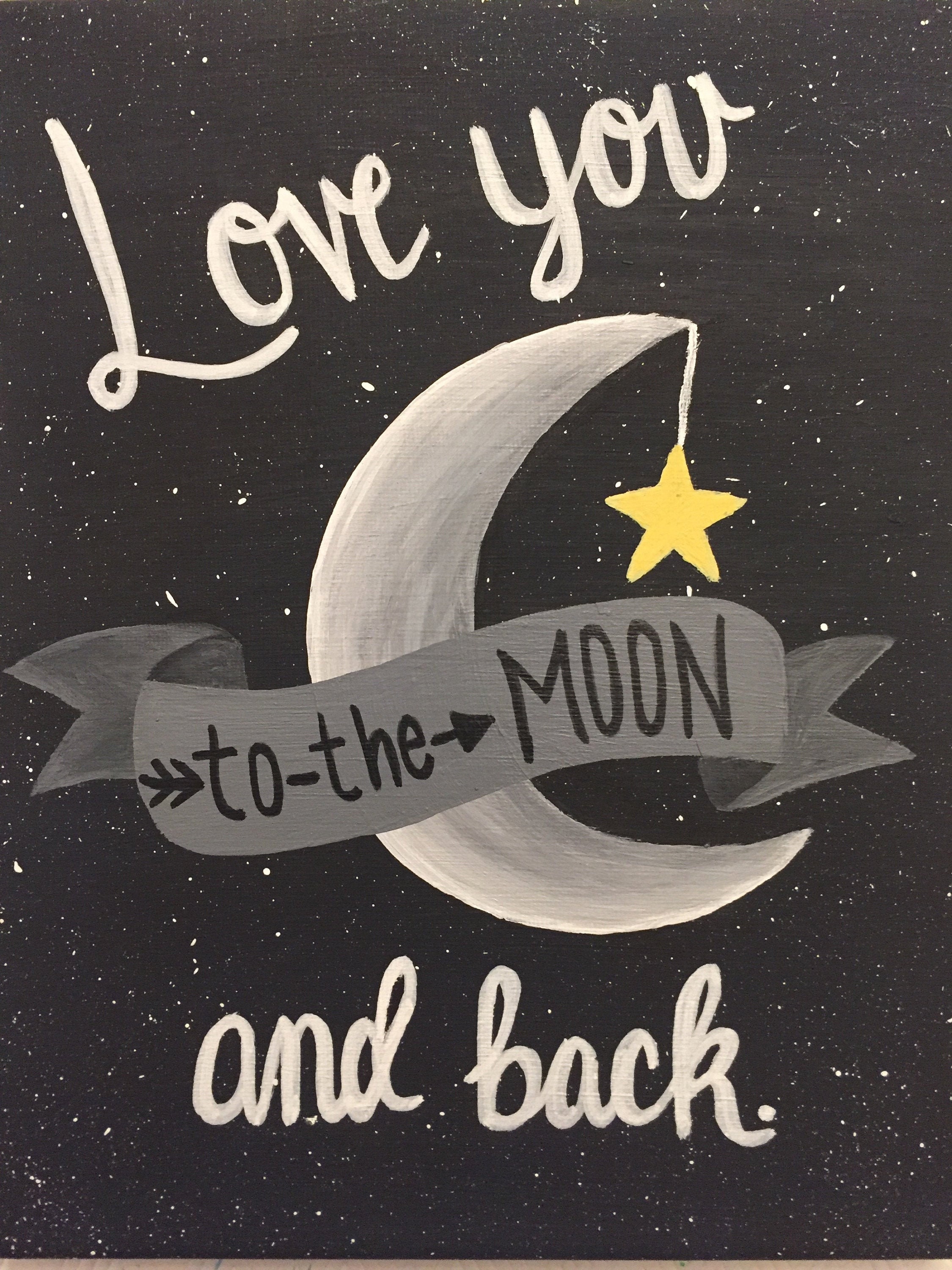 To The Moon And Back Canvas Painting Etsy To The Moon And Back Canvas Painting Etsy