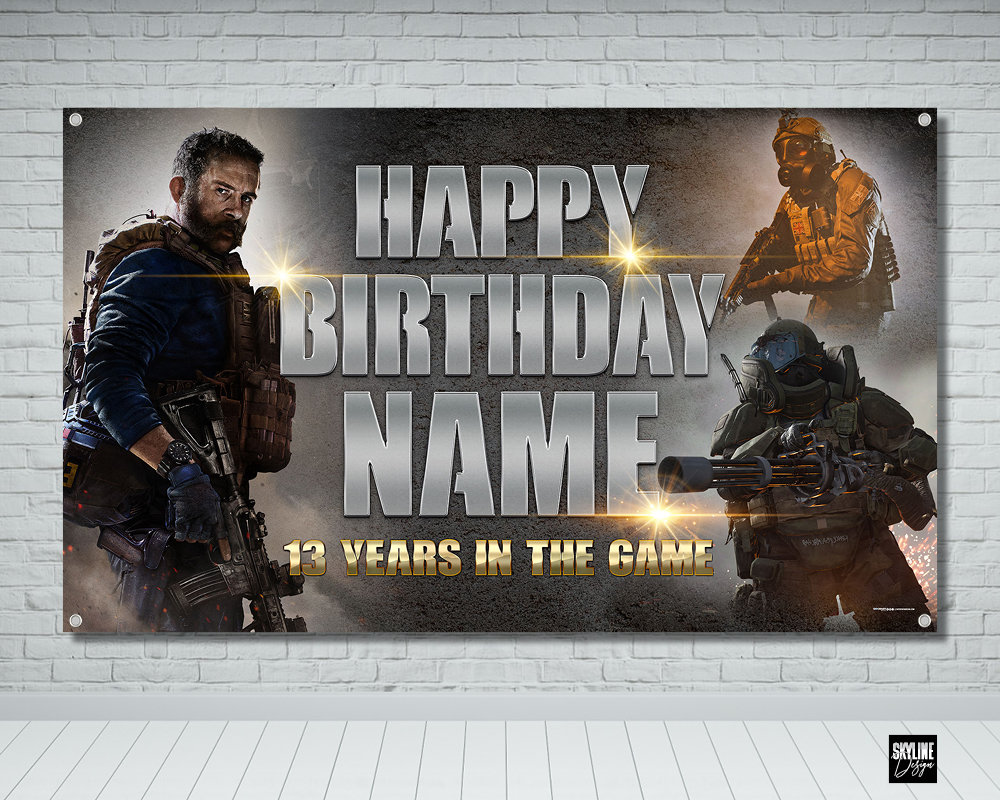 Army Birthday Banner | Soldiers | War | Video Game | Modern Warfare | Xbox  | Playstation | Banner | War | Backdrop | COD | Army | Game | Gun - Etsy, image size:1000x800