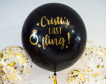 36" Personalized Balloon + Tassel + Confetti Balloons