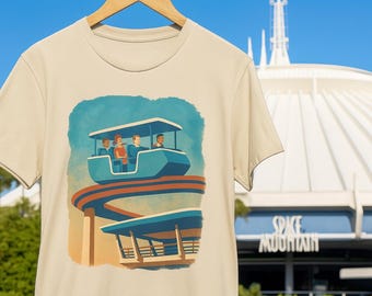 Retro PeopleMover Inspired Shirt With background| Vintage Tomorrowland Ride T-Shirt | Disney World Park Day Outfit