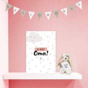 Du wirst Oma Postkarte | Schwangerschaftskarte zur Baby Ankündigung | Karte für Oma | Vorfreude | Baby | Schwangerschaft | Großeltern
