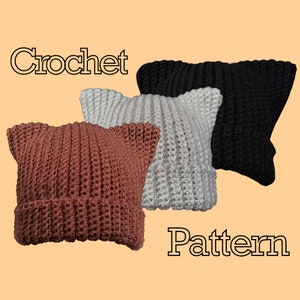 Crochet PDF Pattern - Cat Ear Beanie