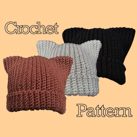 Crochet PDF Pattern - Cat Ear Beanie