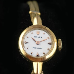 Ladies Rolex 18k Solid Yellow Gold Watch Vintage 40s Manual Winding with Box