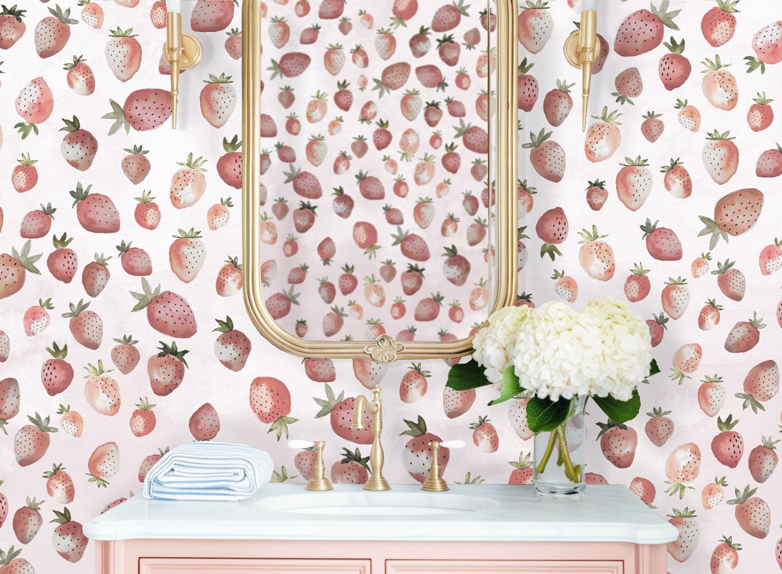 Vintage Jam Strawberry Wall Mural, Removable Wall Mural, Peel and Stick ...