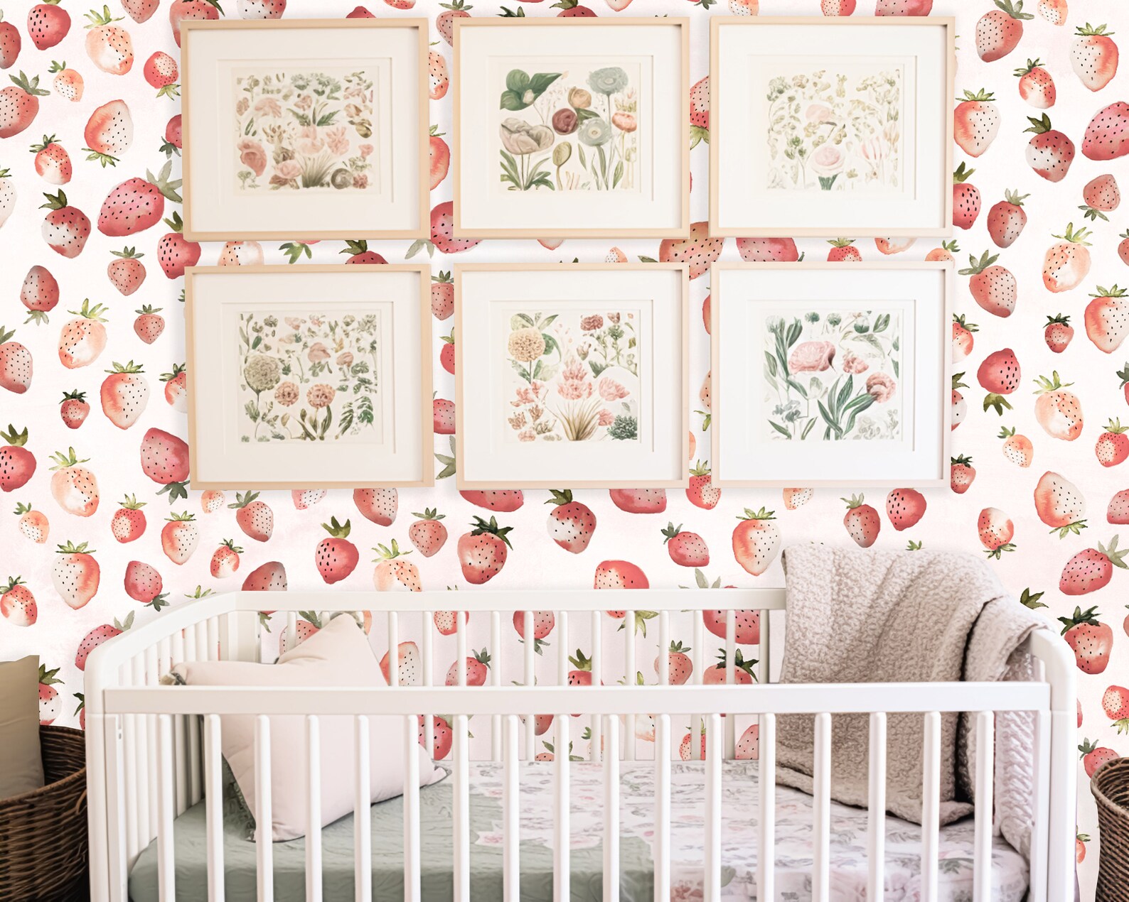Vintage Jam Strawberry Wall Mural, Removable Wall Mural, Peel and Stick ...