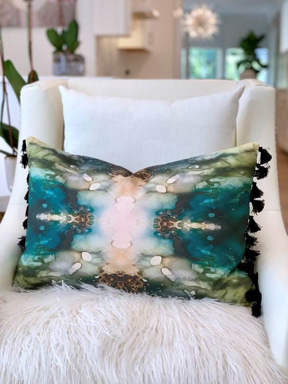 Dark Waters Tassel Throw Pillow 22