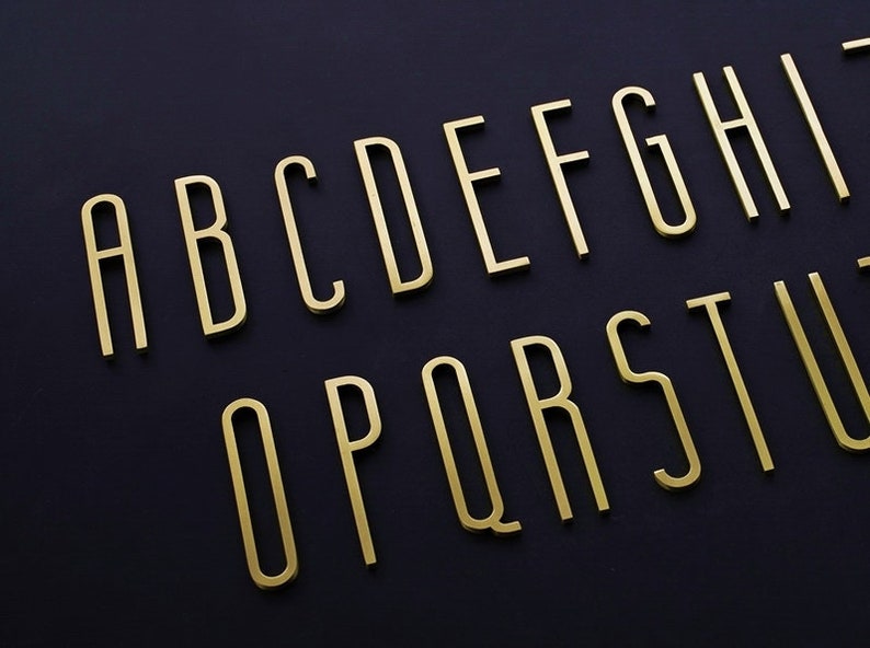 Brass Alphabet Letters For House Door Address Signs Etsy